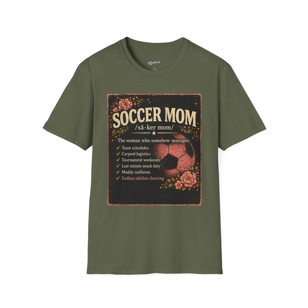 Soccer Mom T-Shirt — Vintage Floral Soccer Definition Tee