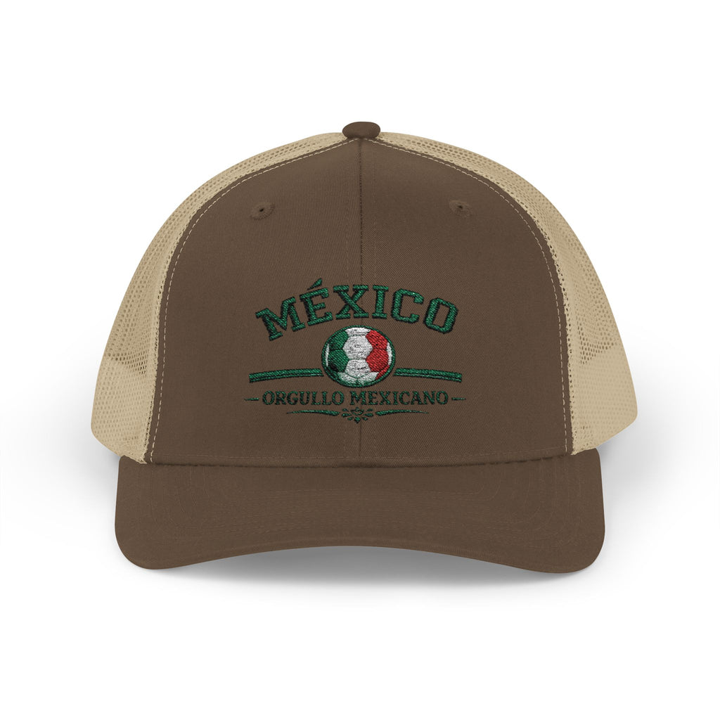 Mexico Soccer Trucker Cap — Vintage Mexican Emblem Snapback Hat